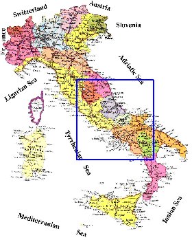 Administrativa mapa de Italia