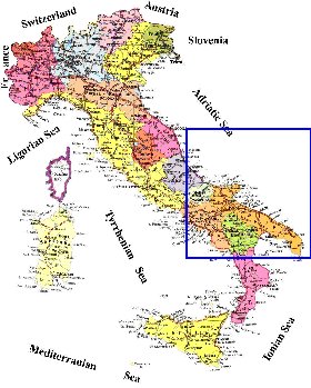 Administratives carte de Italie