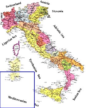 Administratives carte de Italie