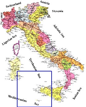 Administratives carte de Italie