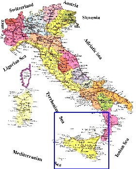 Administrativa mapa de Italia