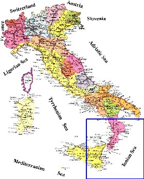 Administratives carte de Italie