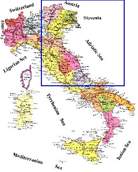 Administrativa mapa de Italia