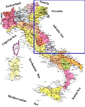 Administrativa mapa de Italia