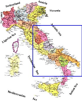 Administrativa mapa de Italia