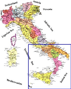 Administratives carte de Italie