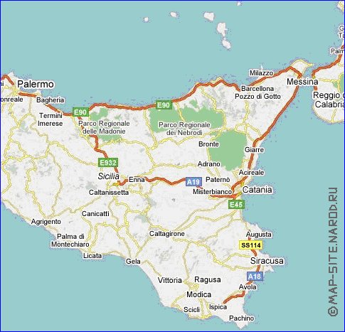 carte de des routes Italie