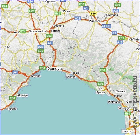 carte de des routes Italie