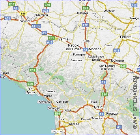 carte de des routes Italie