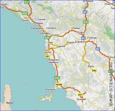 carte de des routes Italie