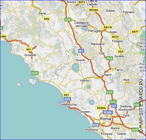 carte de des routes Italie