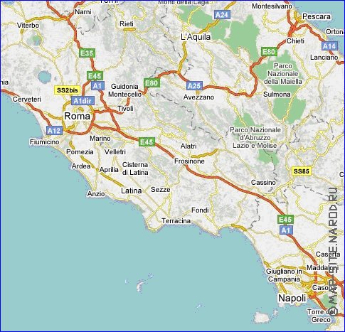 carte de des routes Italie