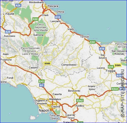 carte de des routes Italie