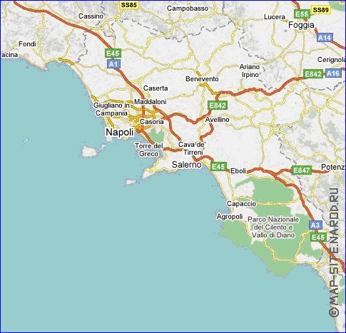 carte de des routes Italie