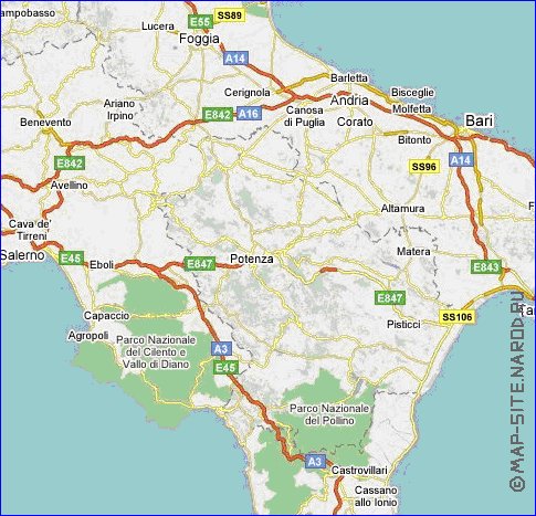 carte de des routes Italie