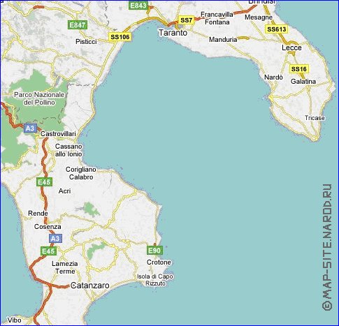 carte de des routes Italie