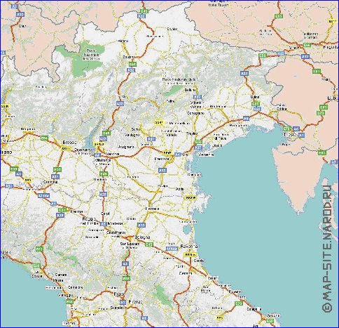 carte de des routes Italie