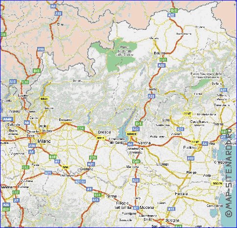 carte de des routes Italie