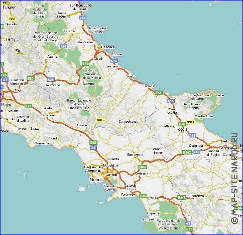 carte de des routes Italie