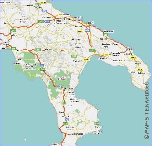 carte de des routes Italie