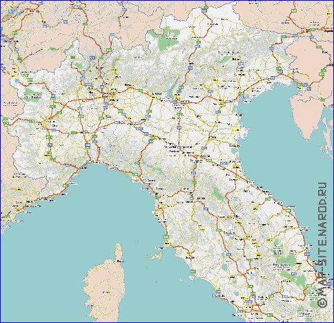 carte de des routes Italie