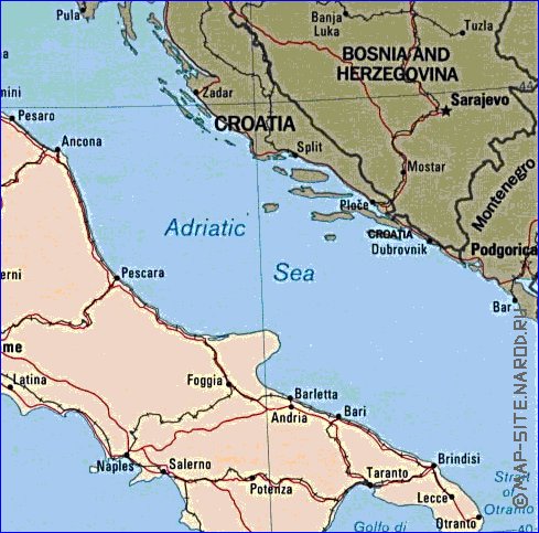 mapa de Italia em ingles