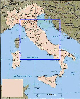 carte de Italie en anglais