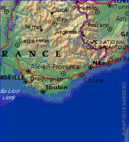 Fisica mapa de Italia em ingles