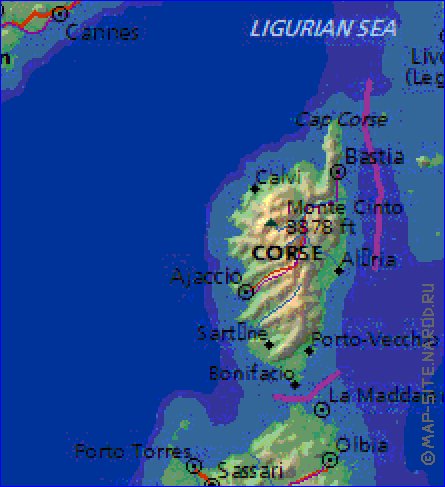 Fisica mapa de Italia em ingles