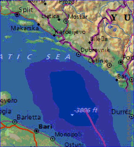 Fisica mapa de Italia em ingles