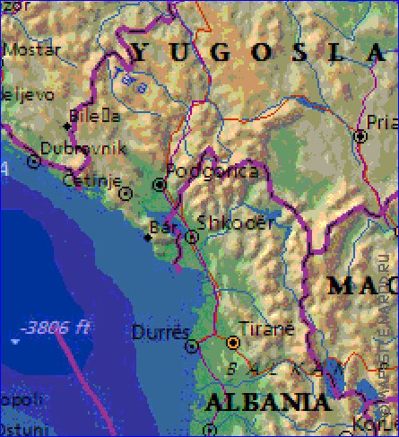 Fisica mapa de Italia em ingles