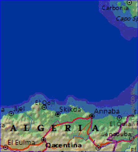 Fisica mapa de Italia em ingles