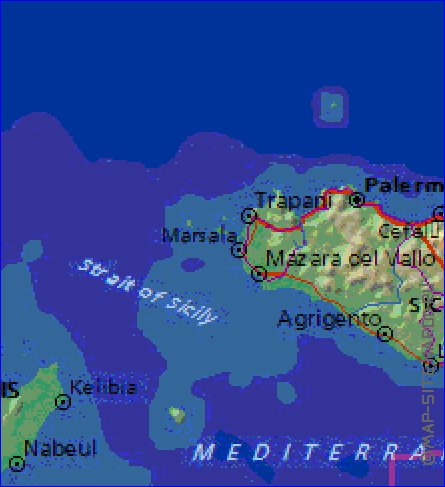 Fisica mapa de Italia em ingles