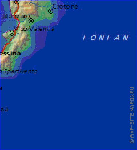 Fisica mapa de Italia em ingles