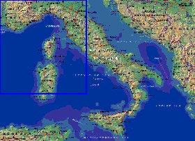 Fisica mapa de Italia em ingles