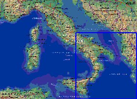 Fisica mapa de Italia em ingles