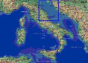 Fisica mapa de Italia em ingles