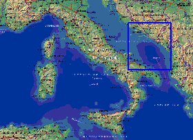 Fisica mapa de Italia em ingles