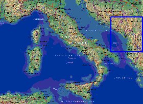 Fisica mapa de Italia em ingles