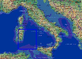 Physique carte de Italie en anglais