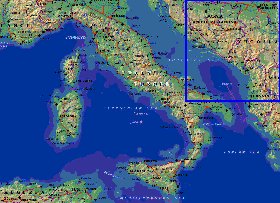 Fisica mapa de Italia em ingles