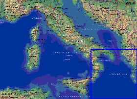 Fisica mapa de Italia em ingles