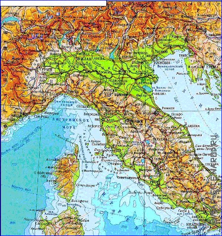 Fisica mapa de Italia