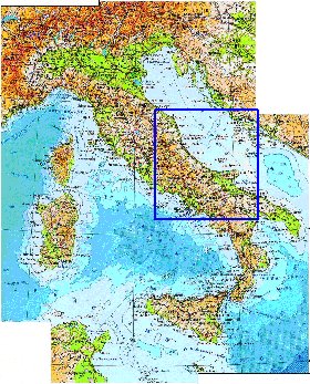 Physique carte de Italie