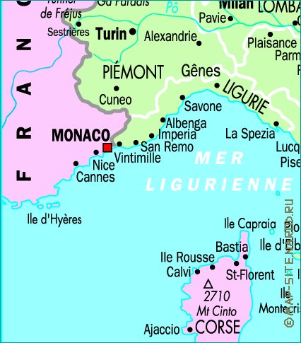 mapa de Italia em frances