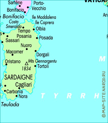 mapa de Italia em frances