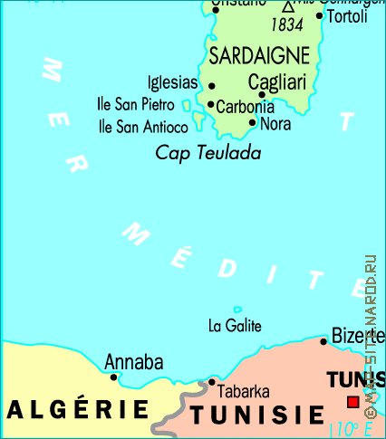 mapa de Italia em frances