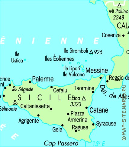 mapa de Italia em frances