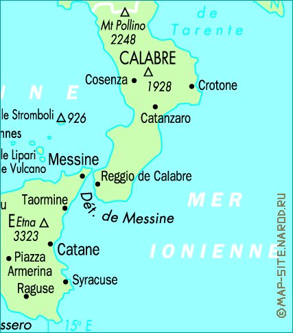 mapa de Italia em frances