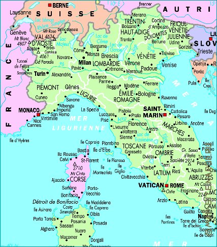 carte de Italie